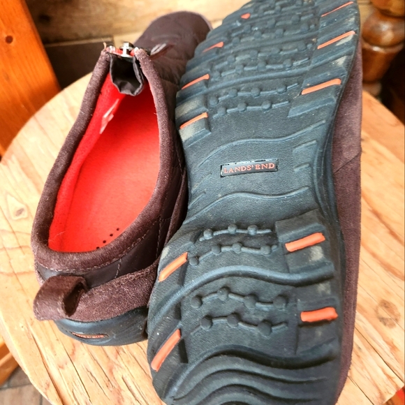 LANDS END WEATHERFIELD BROWN QUILTED HIKING ZIP UP SHOE- WOMENS SZ 9 - Picture 9 of 9
